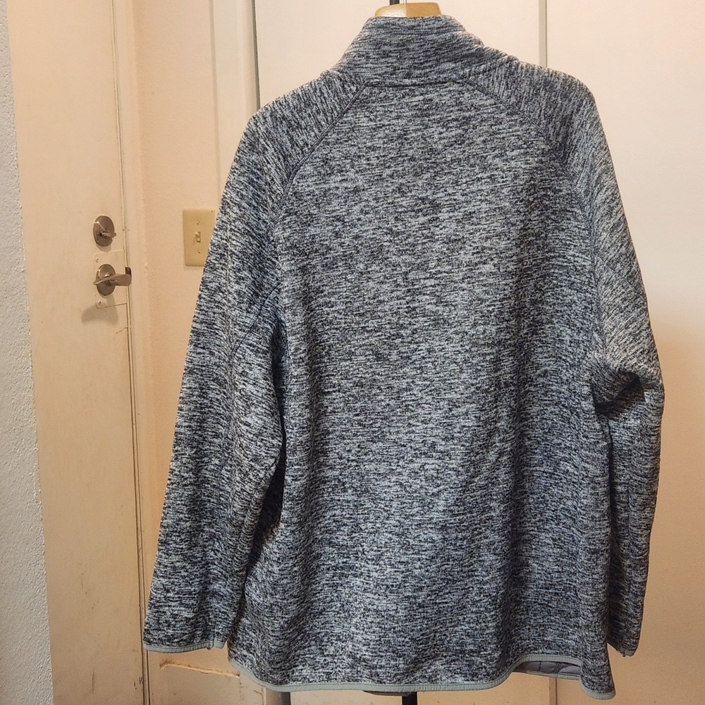 US Polo Assn Mens 4XL Grey Marl Full Zip Sweater Jacket Mock Neck Red Pony Logo - Picture 8 of 9